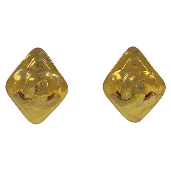 CHANEL Vintage Gold Coco Mark Earrings - Picture 1 of 8